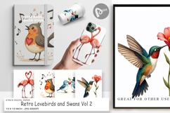 Valentine Lovebirds Digital Paper Product Image 1