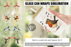 Valentine Lovebirds Glass Can Wrap Product Image 1