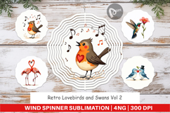 Valentine Lovebirds Wind Spinner Product Image 1