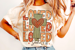 Loved Valentine's Day PNG, Be Mine, Cross Valentine Retro Product Image 2