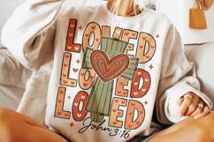 Loved Valentine's Day PNG, Be Mine, Cross Valentine Retro Product Image 1