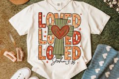 Loved Valentine's Day PNG, Be Mine, Cross Valentine Retro Product Image 5