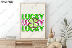 Retro Lucky St Patrick's Day Shamrock Png Product Image 3