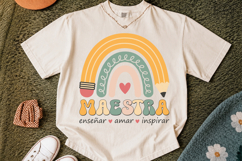 Retro Maestra Spanish Teacher Png, Back To School Design Product Image 2