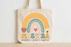 Retro Maestra Spanish Teacher Png, Back To School Design Product Image 4