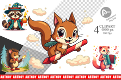 Retro Magic Critters Clipart Product Image 1