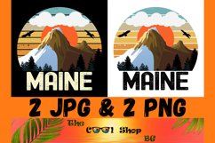 Retro Maine Vintage Sublimation Png, Maine Sunset Png Design Product Image 1