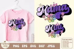 Retro mama and mini groovy daisy svg png sublimation Product Image 2
