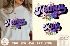 Retro mama and mini groovy daisy svg png sublimation Product Image 1