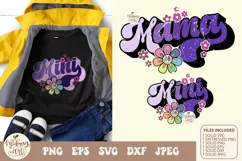 Retro mama and mini groovy daisy svg png sublimation Product Image 3