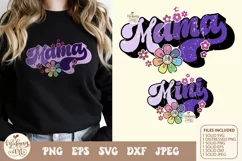 Retro mama and mini groovy daisy svg png sublimation Product Image 4