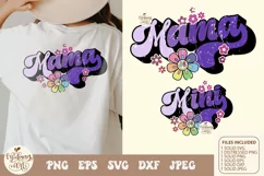 Retro mama and mini groovy daisy svg png sublimation Product Image 5