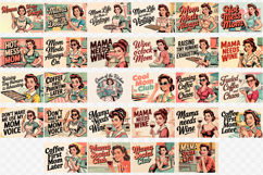 Retro Mom Cutting Board Bundle | Funny Mom Kitchen decor Product Image 2