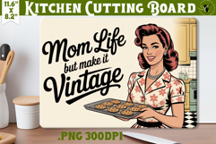 Retro Mom Cutting Board | Funny Mom Kitchen decor Product Image 1