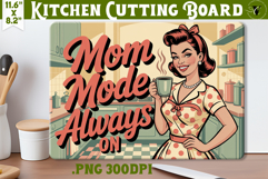 Retro Mom Cutting Board | Funny Mom Kitchen decor Product Image 1