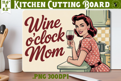 Retro Mom Cutting Board | Funny Mom Kitchen decor Product Image 1