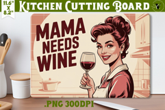 Retro Mom Cutting Board | Funny Mom Kitchen decor Product Image 1