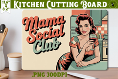 Retro Mom Cutting Board | Funny Mom Kitchen decor Product Image 1