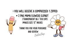Mothers Day PNG Mama Flower PNG Clipart Retro Mama flower Product Image 11