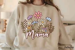 Mothers Day PNG Mama Flower PNG Clipart Retro Mama flower Product Image 8