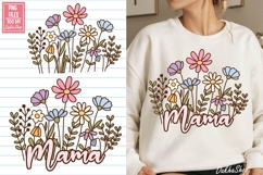 Mothers Day PNG Mama Flower PNG Clipart Retro Mama flower Product Image 1