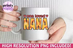 Retro Nana png, One Loved Nana sublimation design Product Image 2