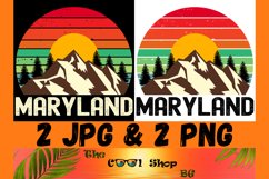 Retro Maryland Vintage Sublimation Png, Maryland Sunset Png Product Image 1