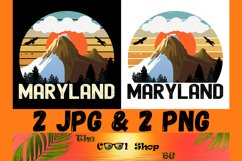 Retro Maryland Vintage Sublimation Png, Maryland Sunset Png Product Image 1