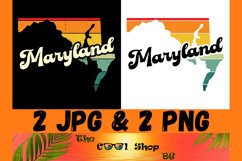 Retro Maryland Vintage Sublimation Png, Maryland Sunset Png Product Image 1