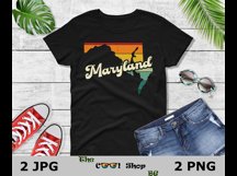 Retro Maryland Vintage Sublimation Png, Maryland Sunset Png Product Image 2