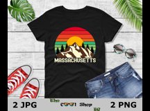 Retro Massachusetts Vintage Sublimation Png, Massachusetts Product Image 2