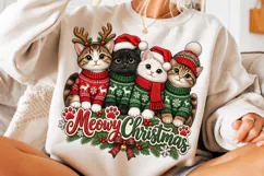 Merry Christmas Cats PNG | Festive Cat Family Christmas Png Product Image 3