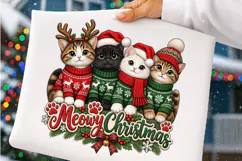 Merry Christmas Cats PNG | Festive Cat Family Christmas Png Product Image 4
