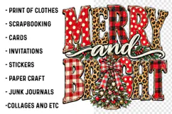 Merry and Bright Christmas PNG | Leopard Buffalo Plaid Tree Product Image 2