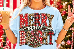 Merry and Bright Christmas PNG | Leopard Buffalo Plaid Tree Product Image 4