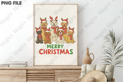 Retro Merry Christmas Dog Png Product Image 3