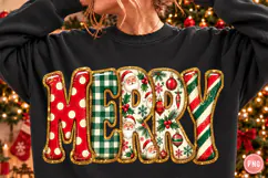 Retro Merry Christmas Polka Dots Png Product Image 1