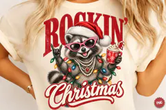 Retro Trending Merry Christmas Raccoon, Funny Feral Raccoon Product Image 1