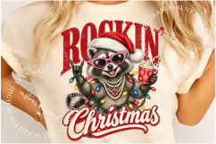 Retro Trending Merry Christmas Raccoon, Funny Feral Raccoon Product Image 2