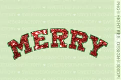Merry Christmas sublimation, faux embroidery Christmas png Product Image 2