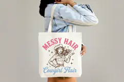Retro Messy Hair Cowgirl Flair Western Design Product Image 4