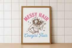 Retro Messy Hair Cowgirl Flair Western Design Product Image 5