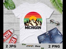 Retro Michigan Vintage Sublimation Png, Michigan Sunset Png Product Image 3