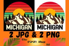 Retro Michigan Vintage Sublimation Png, Michigan Sunset Png Product Image 1