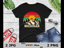 Retro Michigan Vintage Sublimation Png, Michigan Sunset Png Product Image 2