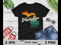 Retro Michigan Vintage Sublimation Png, Michigan Sunset Png Product Image 2