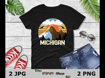 Retro Michigan Vintage Sublimation Png, Michigan Sunset Png Product Image 2