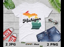 Retro Michigan Vintage Sublimation Png, Michigan Sunset Png Product Image 3