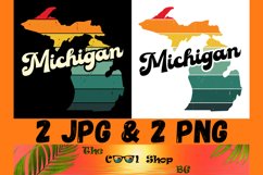 Retro Michigan Vintage Sublimation Png, Michigan Sunset Png Product Image 1