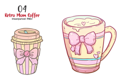 Retro Mom Coffee Png Clipart Product Image 1